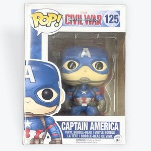 Funko Pop! Marvel Civil War Captain America Collectible Bobble-head #125